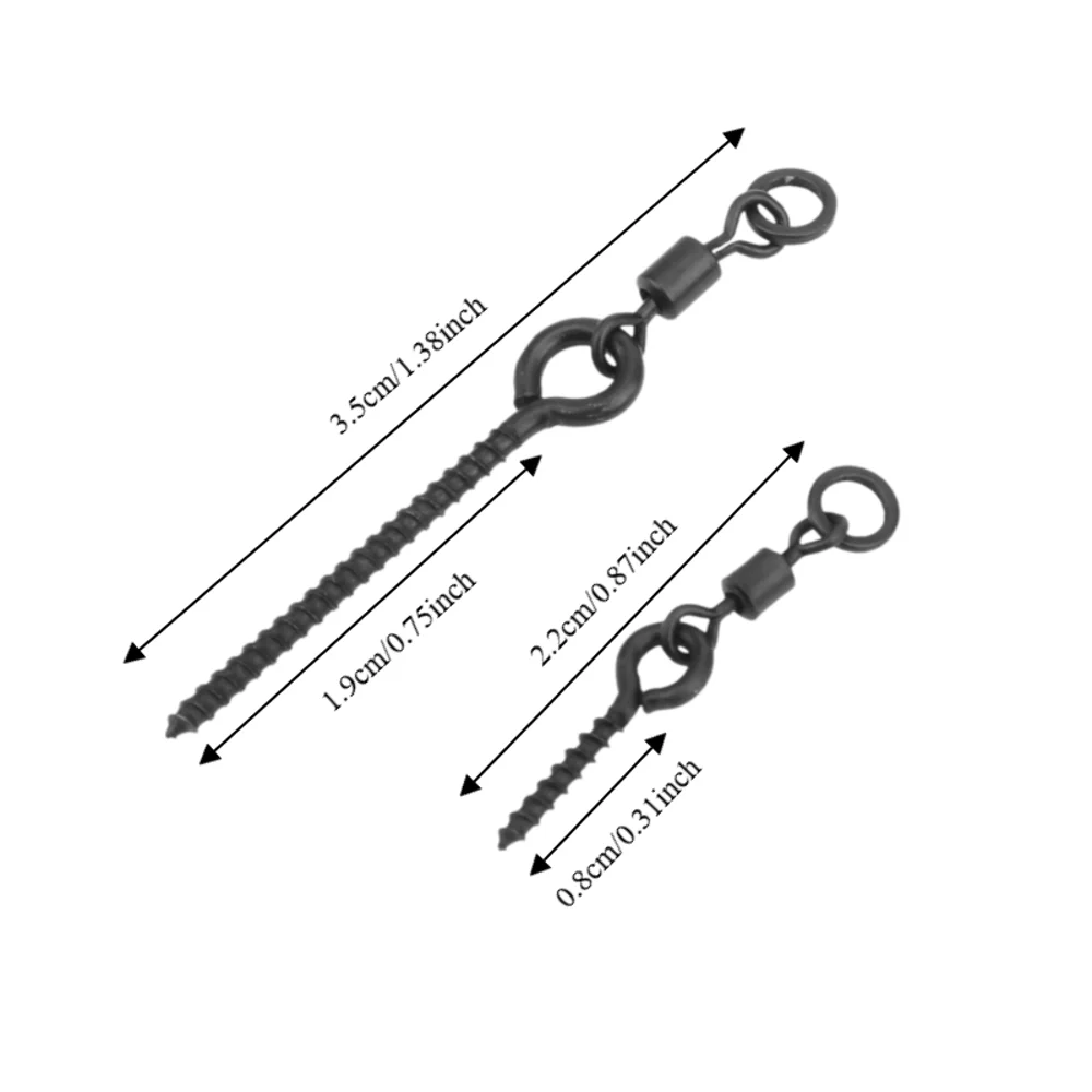 40PCS 스테인레스 스틸 낚시 미끼 나사 스위블로 빠른 교체 가능 잉어 낚시 커넥터 S/L 잉어 낚시 링 잉어 낚시용
