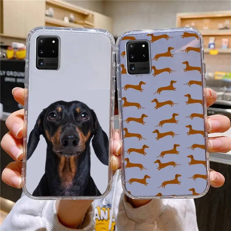 Custodia Per Telefono Per Cani Dachshund Silhouette Per Samsung Galaxy S10 S10E A70 Edge S22 S23 Plus Ultra Note10 Trasparente Cove