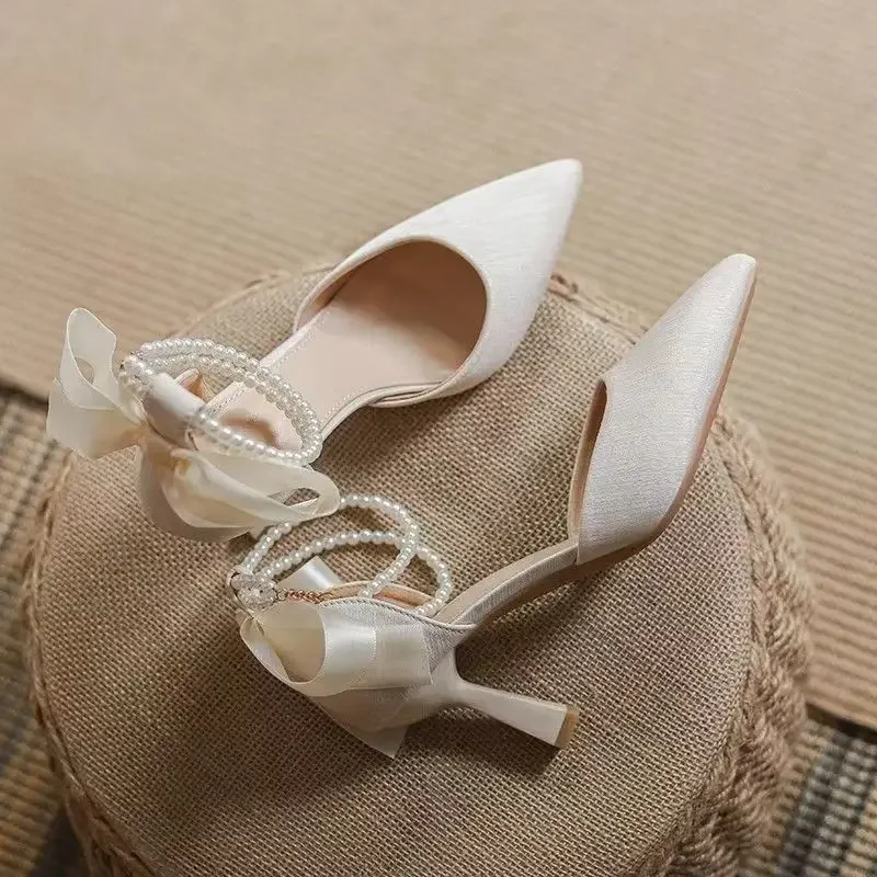 أسود عالية الكعب أحذية الزفاف خادمات 2025 جديد كعب...