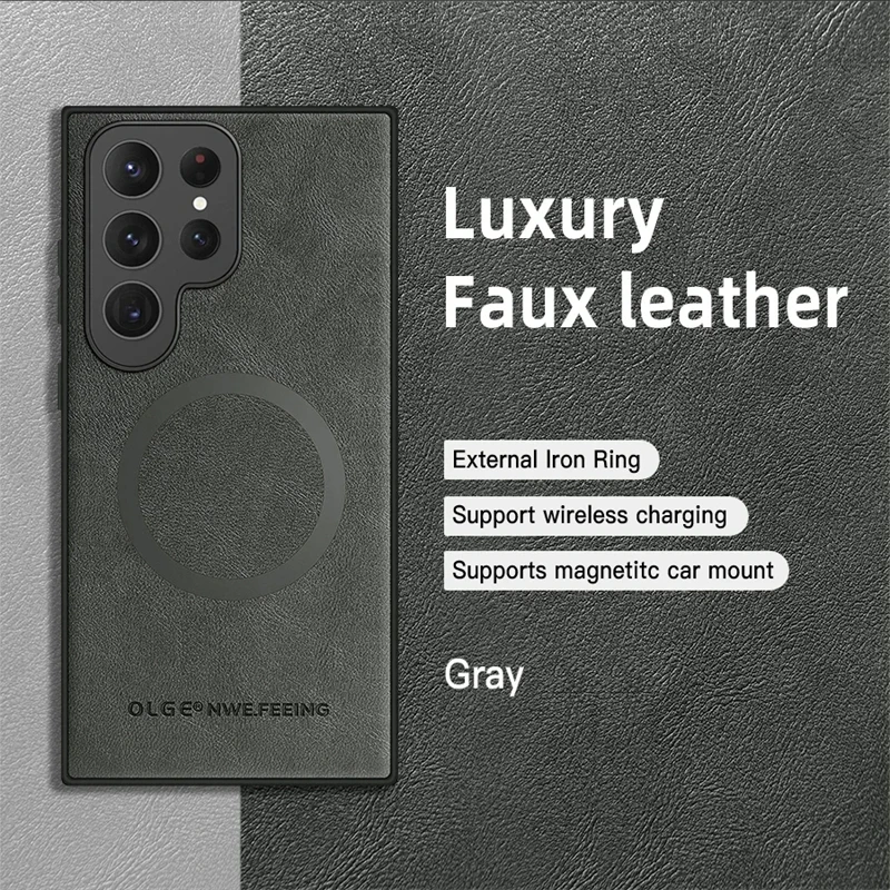 Luxury Leather Shockproof Magnetic Phone Case Cover