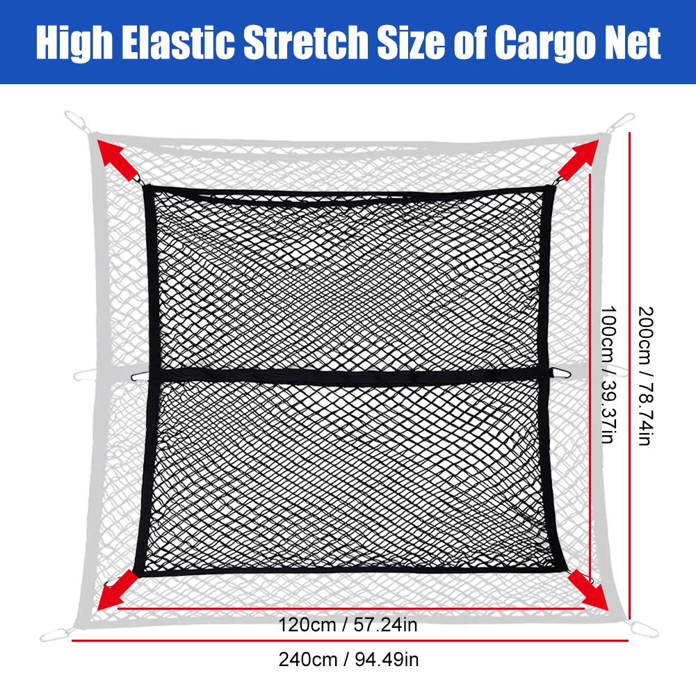 Rete Da Carico Elastica Per Camion 4'x4' (estendibile 7'x7') - Organizzatore Letto Di Carico - Foto 5