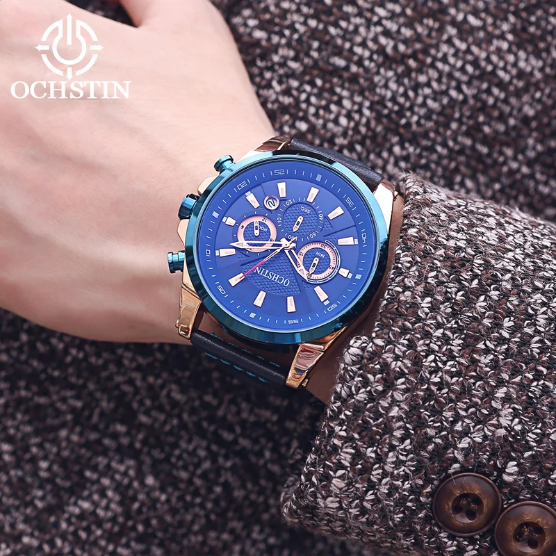 Promotional OCHSTIN 2024 Business Light Luxury Multifunction Automatic Quartz Movement Waterproof Watch Men's Quartz Watch