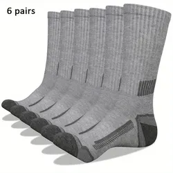Men's Sports Socks - Sweat Absorbing, Comfortable, and Breathable for Athletic Performance (Grey 6 pairs)