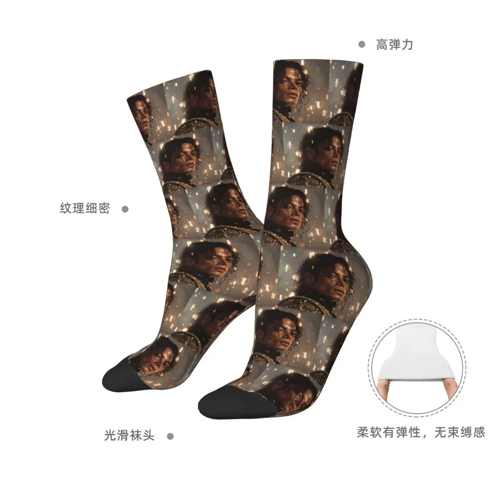 Michael Jackson Musicians Singers Dancers Socks Harajuku Stockings All Season Long Socks Accessories for Unisex Christmas Gifts