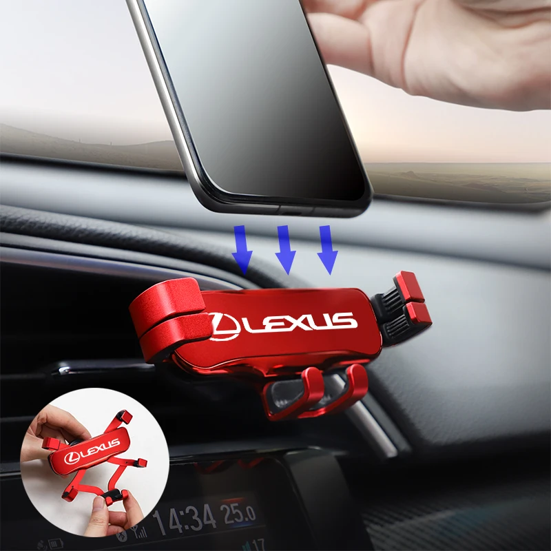 ABS Gravity Phone Holder Car Air Vent Clip Mount Smartphone Stand For