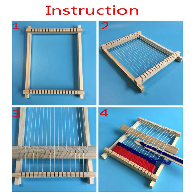 DIY Traditional Wooden Weaving Loom Craft Yarn Hand Knitting Machine Kids Educational Toy Gifts knitting loom,knitting machine,weaving tools,knitting craft supplies