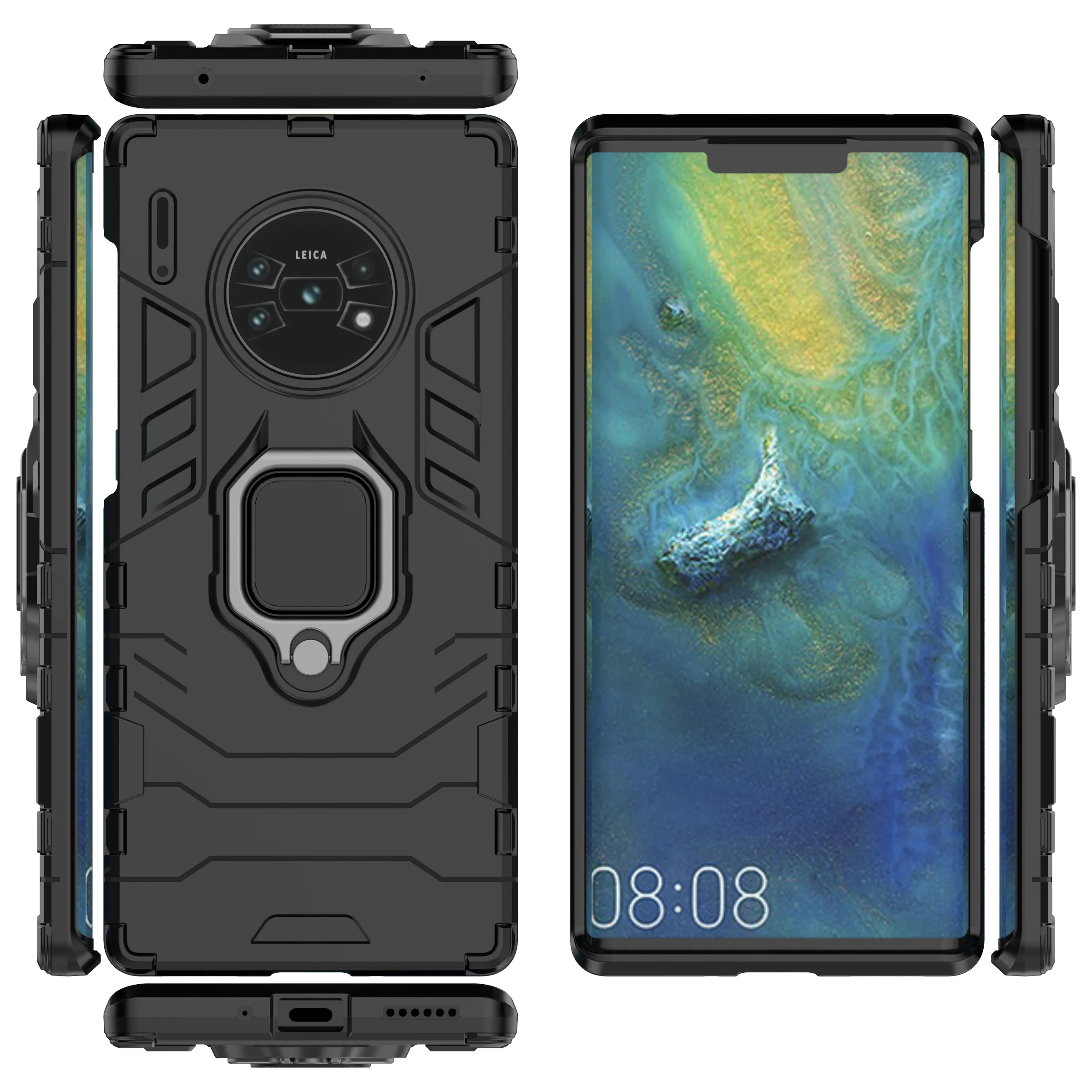 Armor Shockproof Case with Metal Ring Stand and Bumper Protection