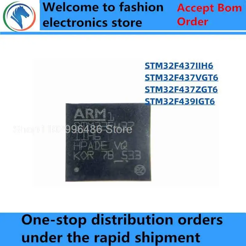 

100% New STM32F437IIH6 UFBGA201 STM32F437VGT6 LQFP100 STM32F437ZGT6 LQFP144 STM32F439IGT6 LQFP176 Brand new original chips ic