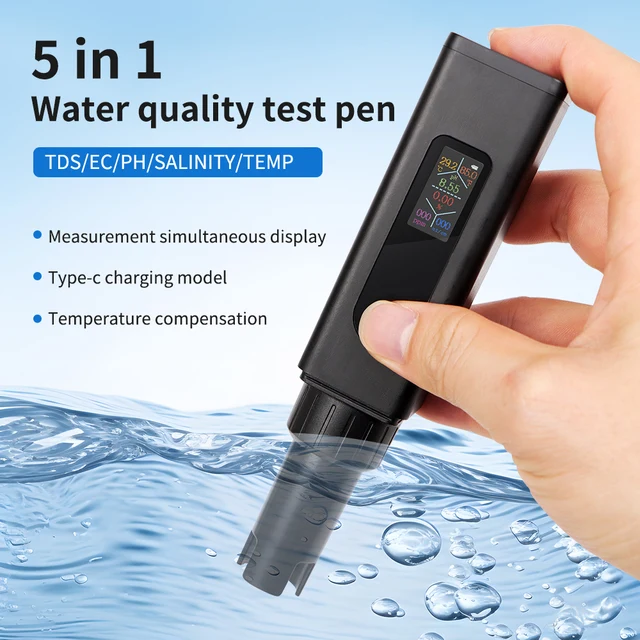 Testeur De PH Numérique Électronique - Précision 0.00-14.00 PH Avec Compensation Automatique De Température - Pour Aquarium, Piscine, Jardin Hydroponique Et Usage Alimentaire