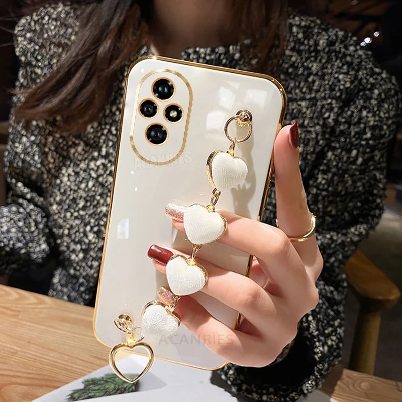 Love Heart Bracelet Plating Luxury Chain Case Cover
