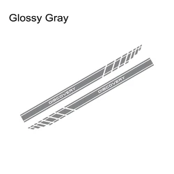 2pcs Car Door Side Stickers, Sport Strips Styling Vinyl Decals, Auto Exterior Accessories (Glossy Gray)
