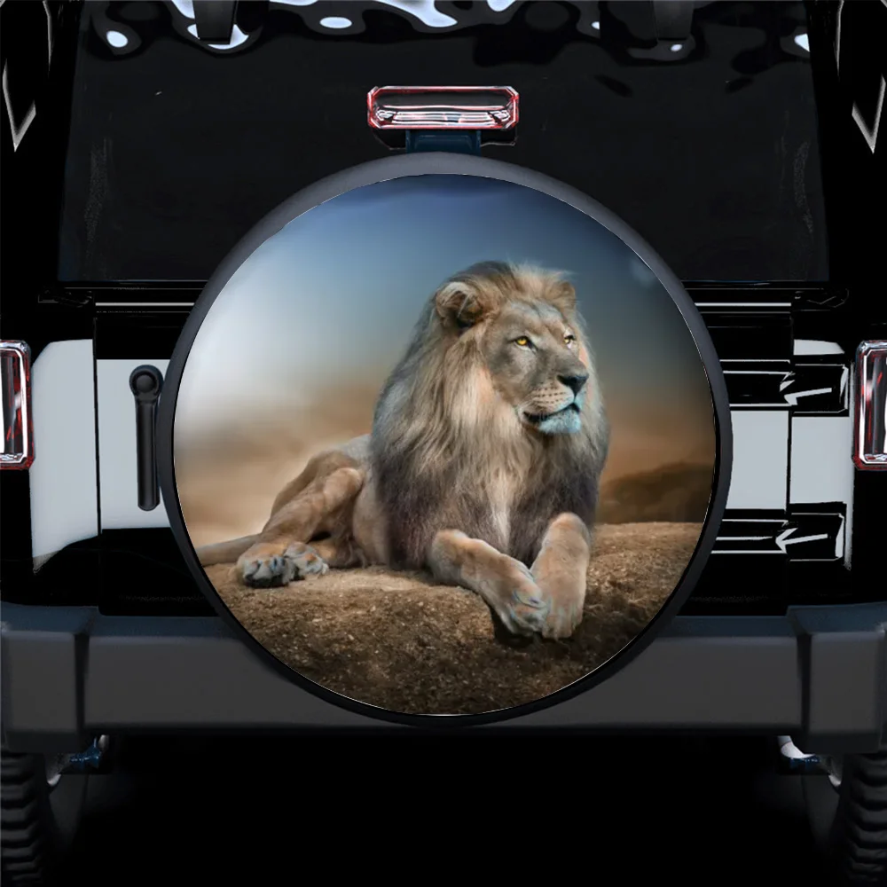 

Animals Lion Custom Spare Wheel Cover Universal for 4WD RV Tire Protector Car Cover Accessories Spare Covers 14in 15in 16in 17in