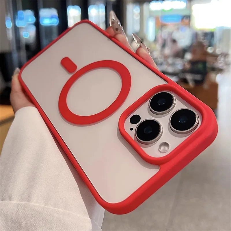 Clear Acrylic Magnetic Wireless Charging Phone Case with MagSafe Compatibility