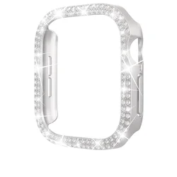 Cassa Hollow Elegante Bling Diamond per Apple Watch - Copertura Protettiva in PC Stravagante