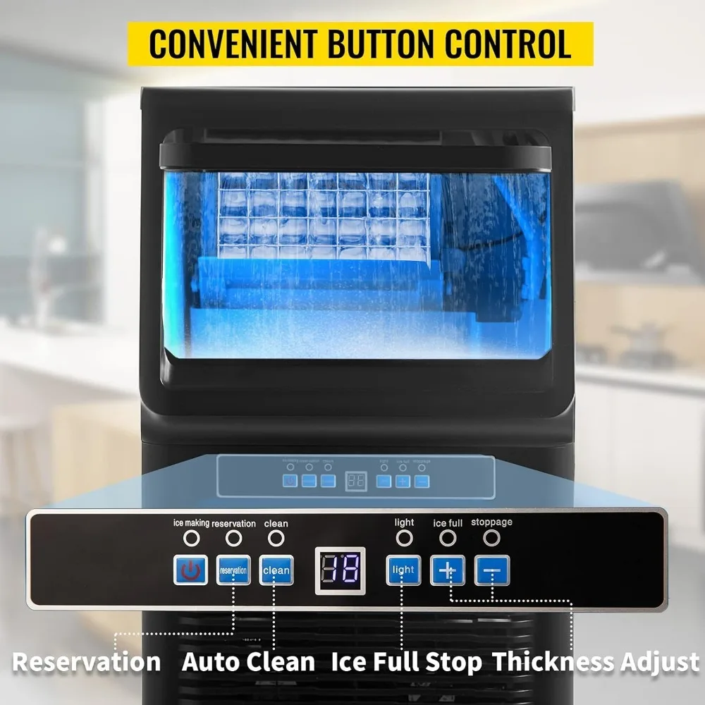 Countertop Ice Maker 70LB/24H, 350W Automatic Portable Ie Machine with 11LB Storage, 36Pcs per Tray, Auto Operation