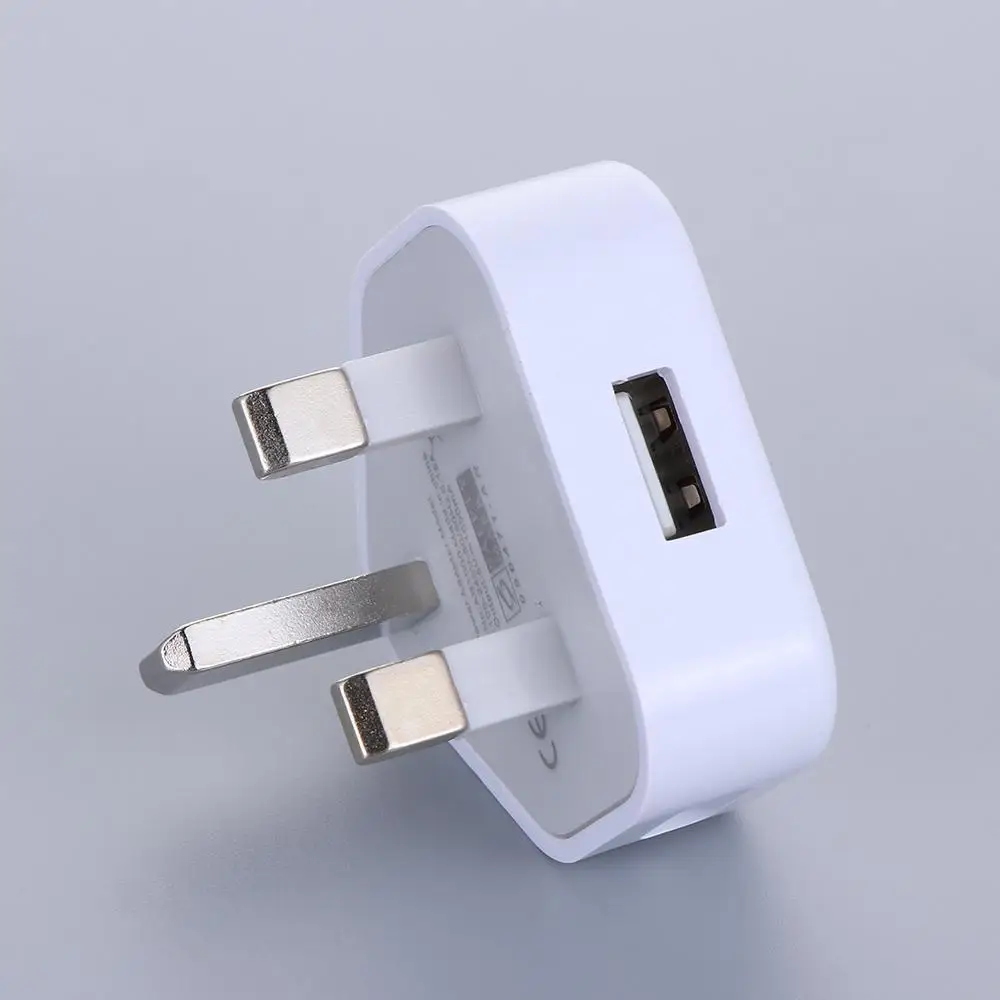Single-Port USB Wall Charger with UK Plug, 5V 1A Output