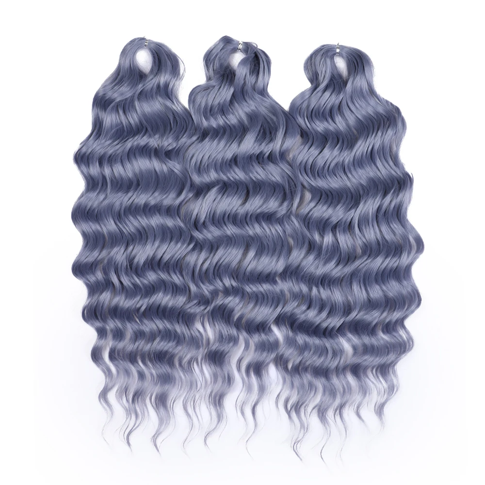 Braiding Hair Extensions Crochet Hair Extensions 24 Inch Loose Deep Wave Water Wave Braid Pink Twist Curly Synthetic Anna Hair