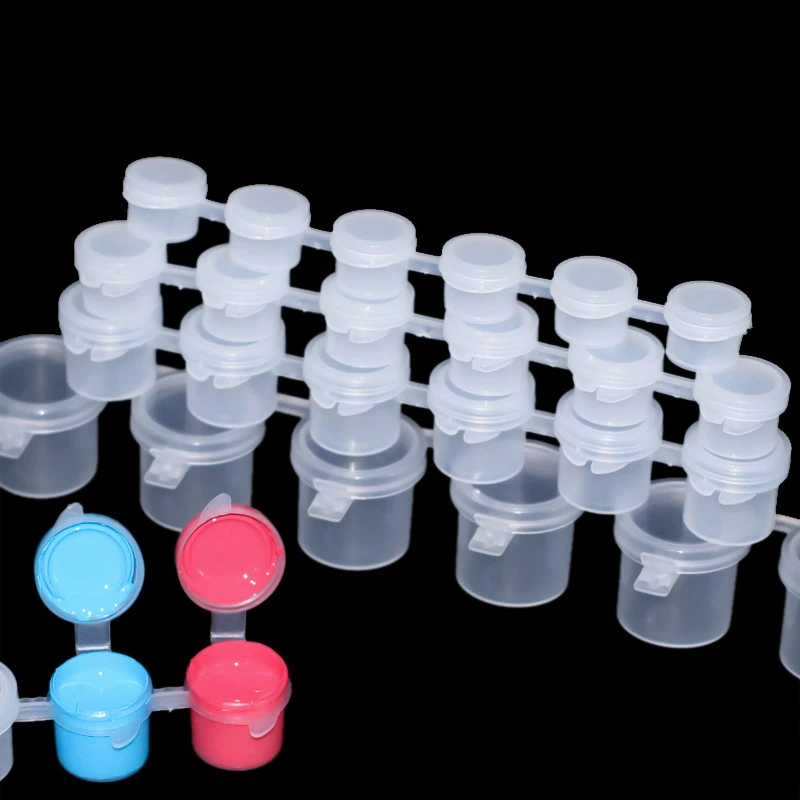 Paint Strips Empty Pots 5 Strips 30/40 2-10ml Mini Painting Box Storage Container Pigment Dispenser Drawing Supplies paint storage containers,art drawing tools