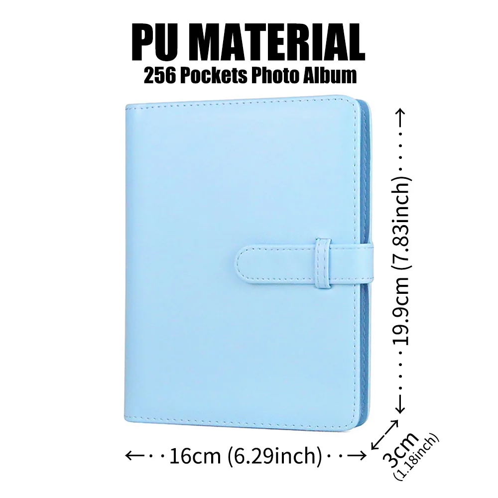 Compact Photo Album with 256 Pockets for Instant Film Memories