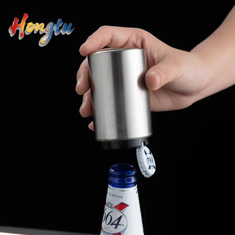 자동 자기 스테인레스 스틸 맥주/소다 캡 오프너 - 푸시다운, 주방/바, 파티 선물용