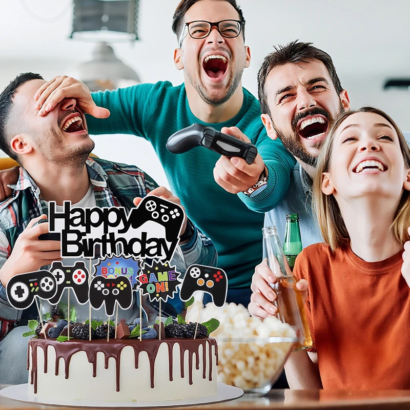 13 stücke Papier Spiel Thema Cupcake Topper Set Gamer Geburtstag Party Kuchen Dekoration Spielkonsole Controller Kopfhörer Joystick – Detail 10
