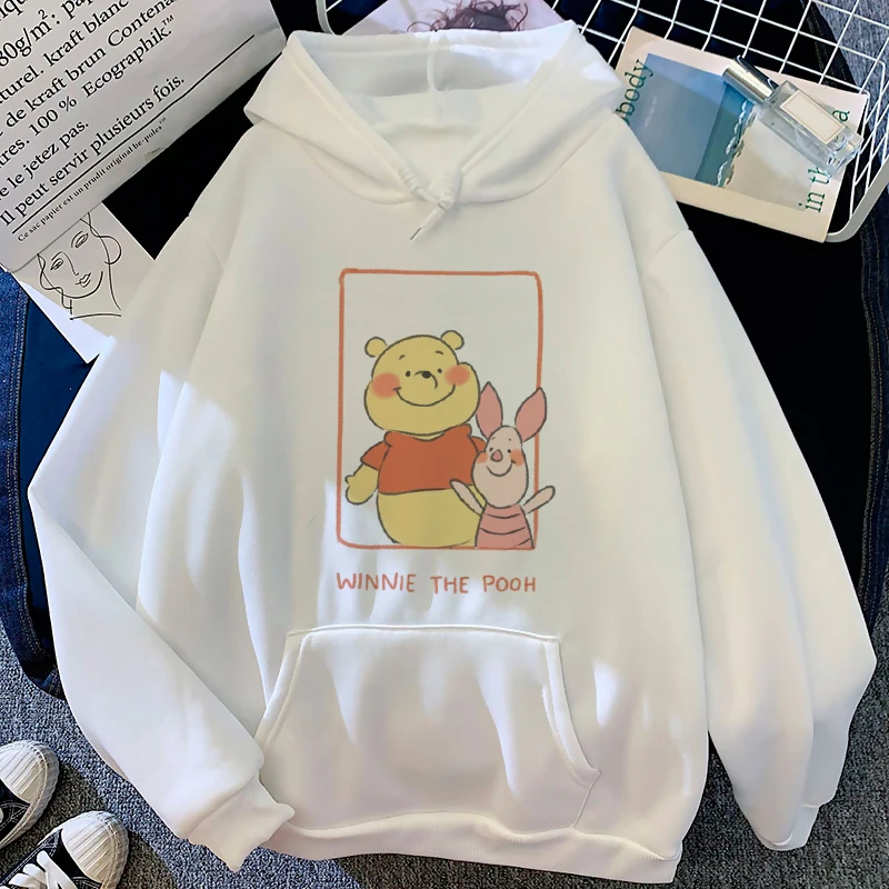 thumbnail image 1 of Sudadera con capucha de dibujos animados de Disney para mujer, ropa de calle con estampado de oso Kawaii, Winnie The Pooh, Harajuku, Y2K, años 90, 1 of 5