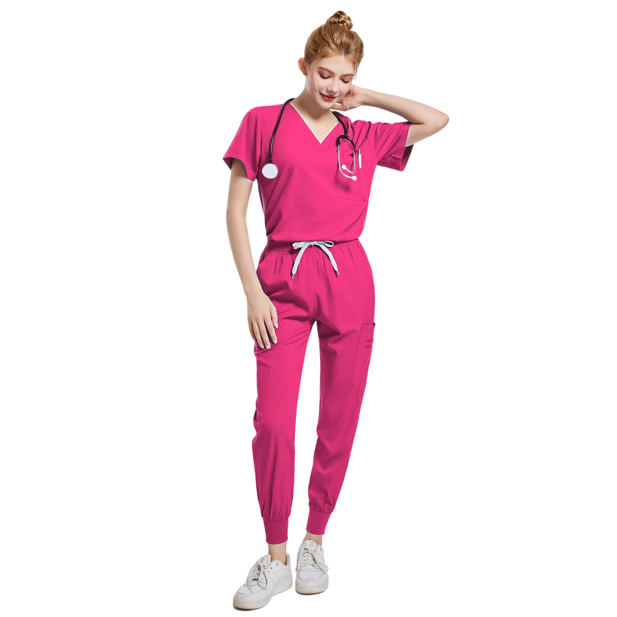 Medical Uniform Spa Uniforms Women Scrubs Jogger Set Medical Uniforms Scrub Top + Pants Lab Coat Nurse Uniform Blouse Medicale Femme Work Wears