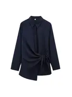 Women's Chic Long Sleeve Button-Up Blouse Fashion Bow Tied Shirt Stylish Female Top - Image 5