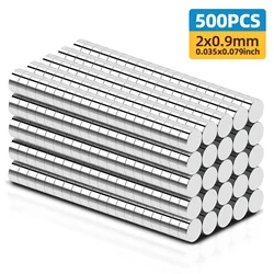 Versatile Round Disc Magnets for Organization and Display: Pack of 500 (500P - 2x1)