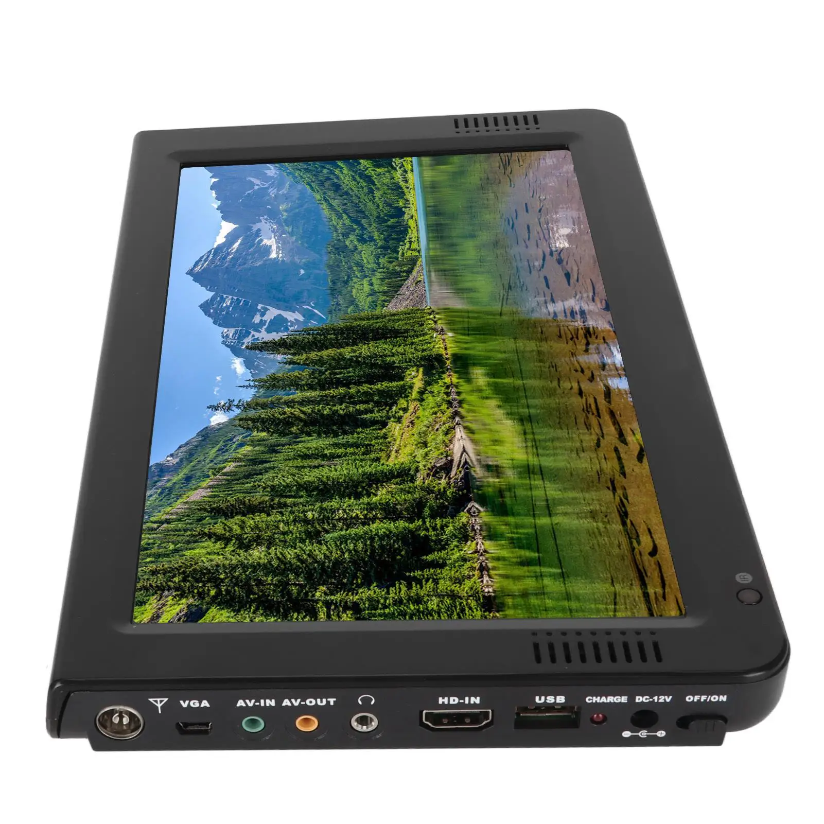 10 Inch HD Portable TV 1080P TFT LED Video Player for home & Car, Rechargeable with EU Plug 100-240V