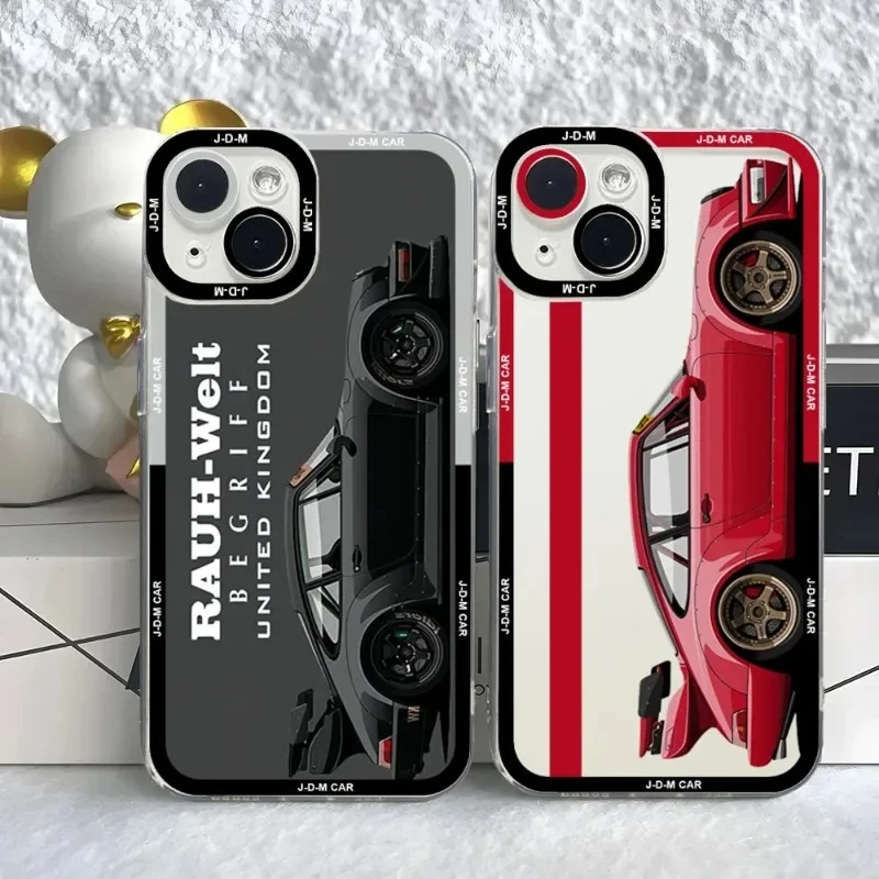 Японский спортивный автомобиль Jdm Drift RWB 911 964 933 чехол для телефона IPhone 15 14 13 12 11 Pro Max Mini XS X XR SE 7 8 Plus глаза ангела