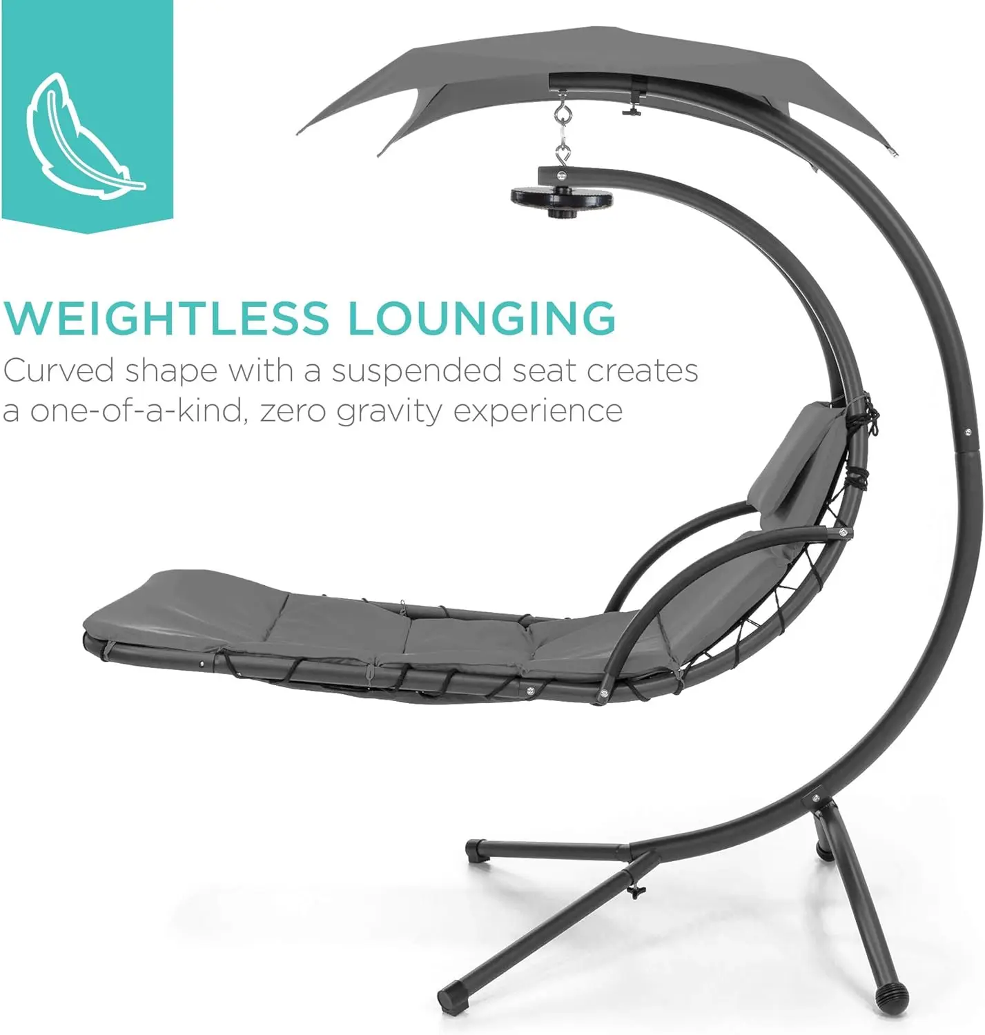 Hanging LED-Lit Curved Chaise Lounge Chair 4