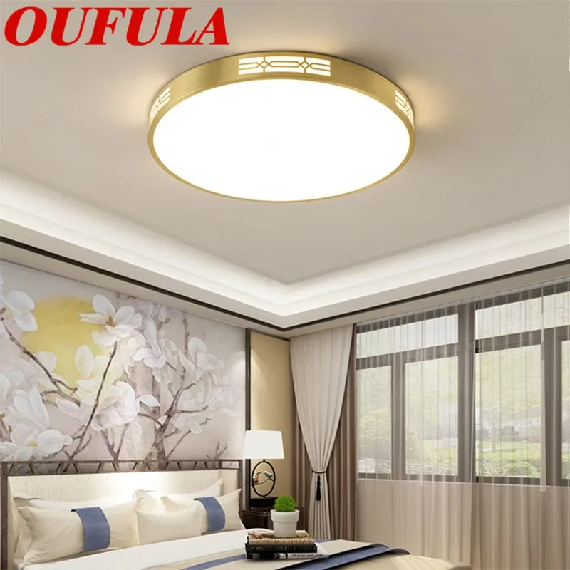 

OUFULA Copper Ceiling Light Contemporary Home Suitable For Living Room Dining Room Bedroom