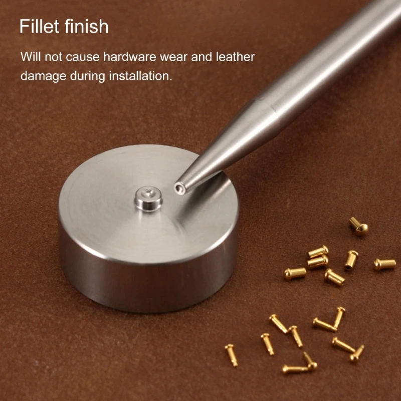 Stainless Steel Button Setter Base Tool Setting Tool Set Metal Fasteners Kits for Leather Craft