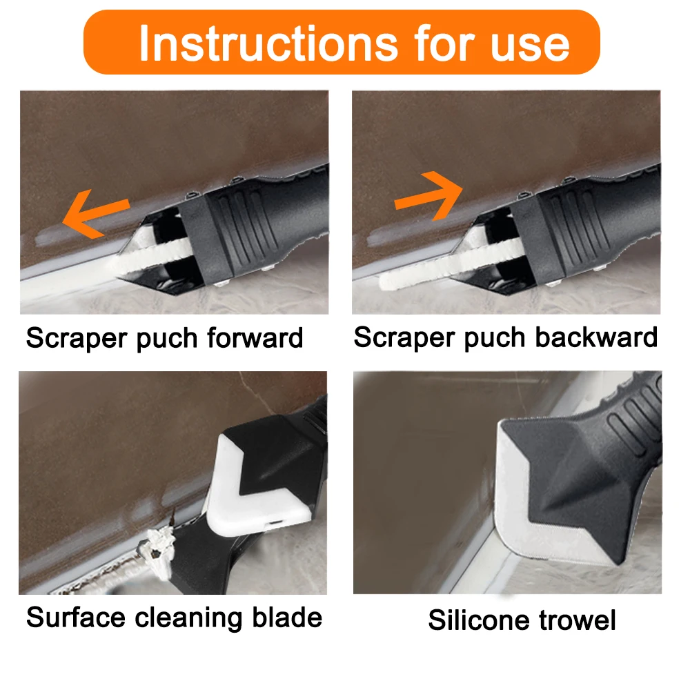 Scraper Tool Set 5 In 1 Silicone Sealant Smooth Remover Caulking Finisher Smooth Grout Floor Mould Removal Hand Tools