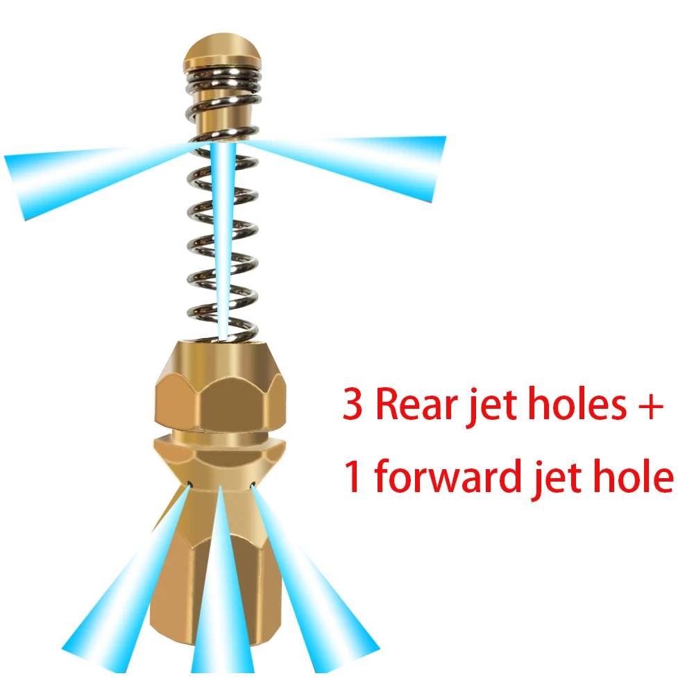 High Pressure Wash Sewer Drain Cleaning Nozzle Spring Head G1/4 G1/8 Adaptor For Opening Clogging of Sewage 3