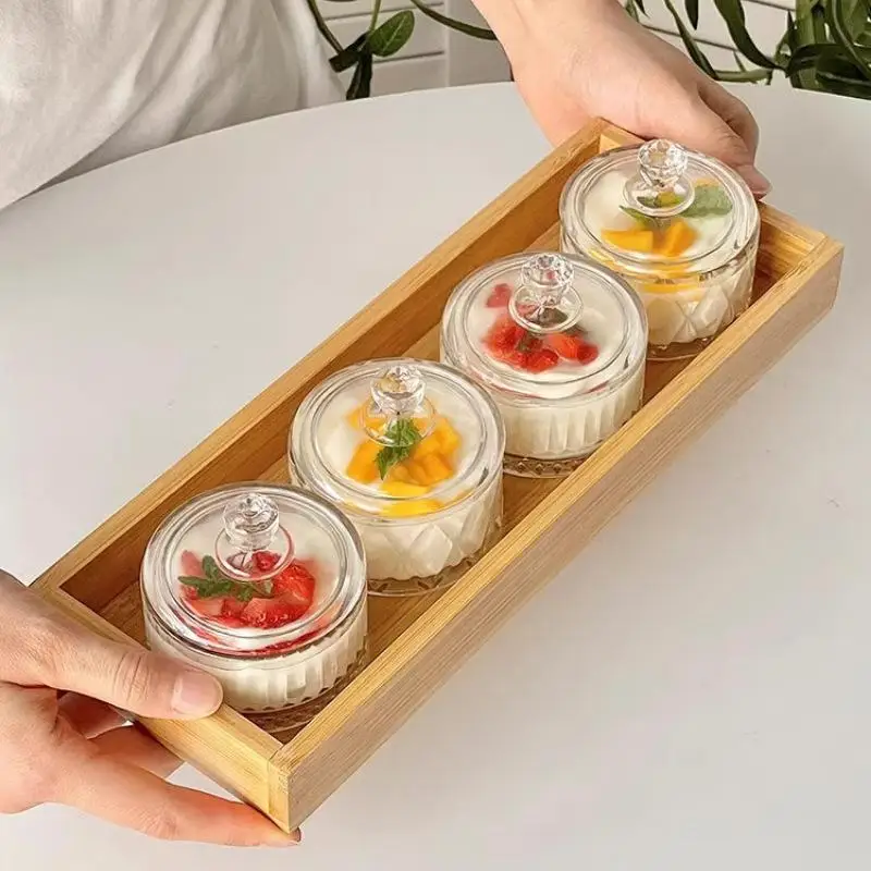 1PCS Mini Glass Storage Box Transparent Jewelry Storage Box Container Portable Earring Ring Earplugs Packaging Storage Case