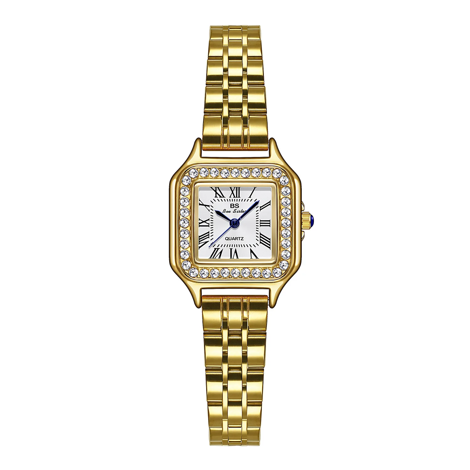 BS New Fashion Luxury Square Watch For Women Gold Bracelet Quartz Waterproof Womens Watches Ladies Wristwatches Dress Clock