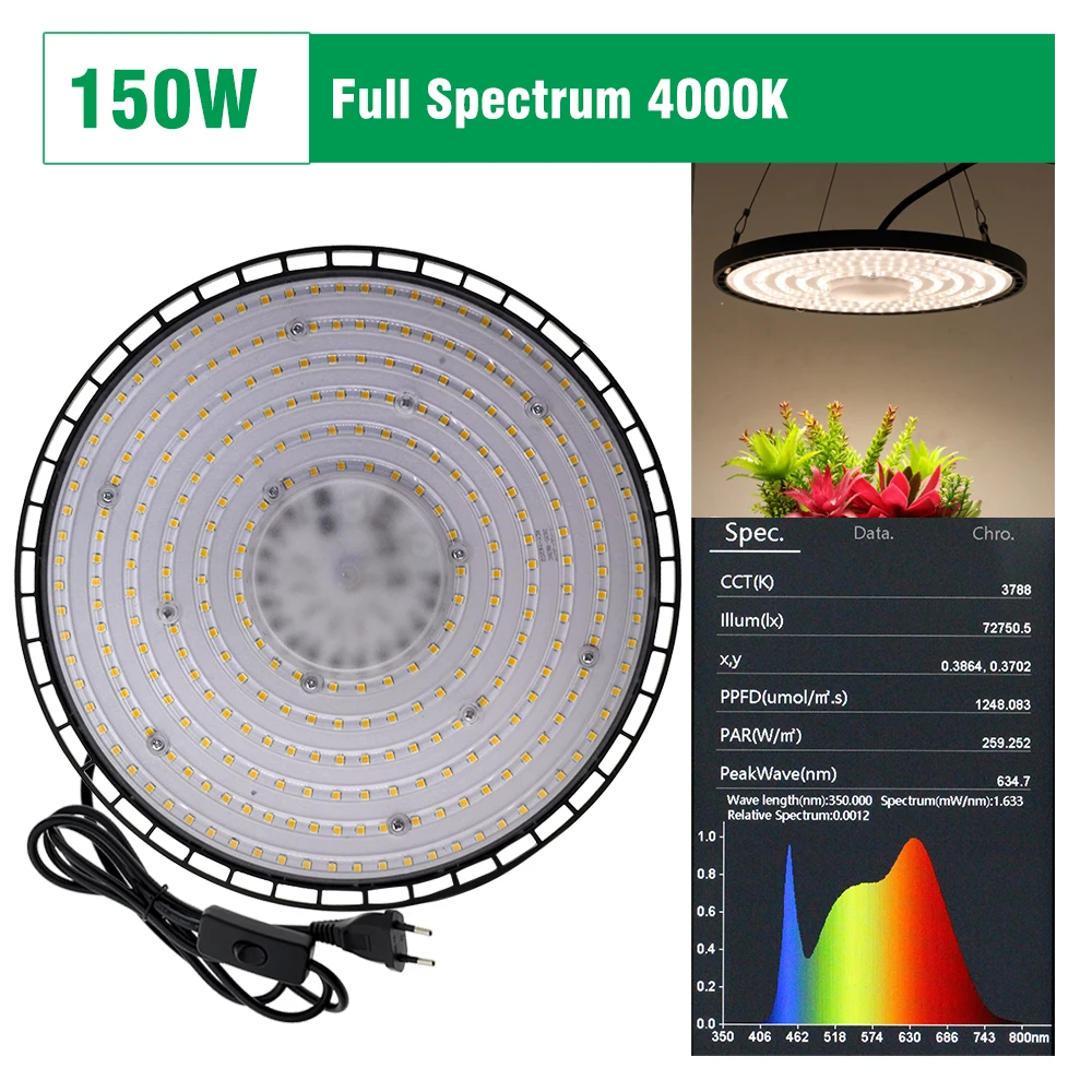 ضوء نمو LED بالطيف الكامل 380-780 نانومتر يحاكي ضو...