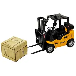 Interactive Die-Cast Construction Toy Vehicle Set with Friction-Powered Forklift and Pallet (A)
