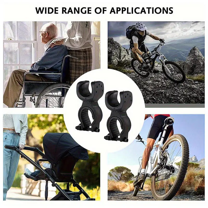 2/4pcs U-shaped 2nd Generation 360 Degree Rotating Bike Clip Bicycle Stand ABS Plastic Light Clip Flashlight Light Holder
