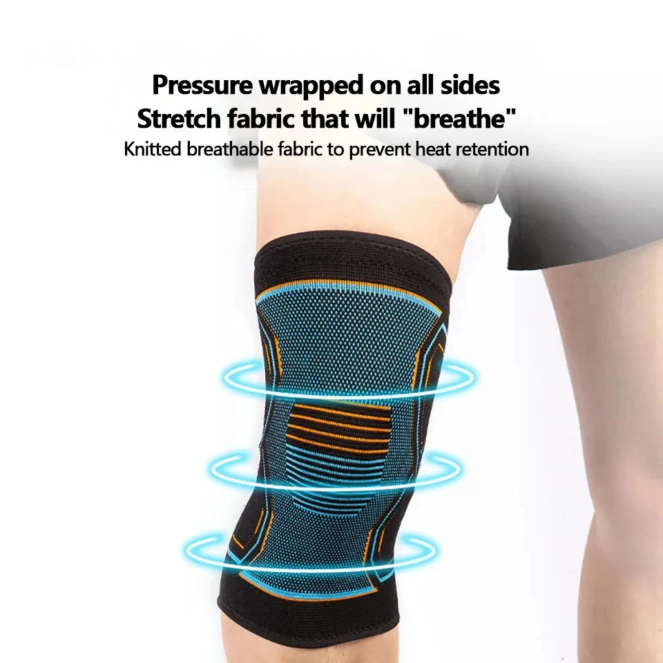 Knitted Knee Pads Compression Sleeves Joint Pain Arthritis Relief Running Fitness Elastic Wrap Brace Knee Pads Men Women 1PCS, knee pad