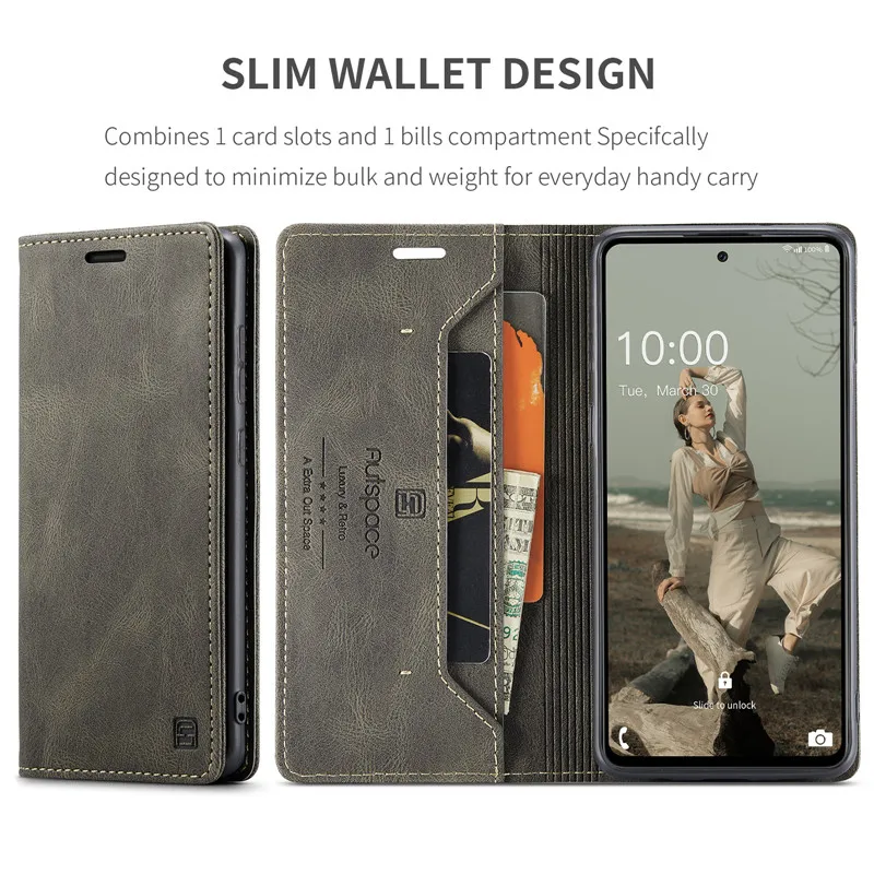 Magnetic Flip Leather Wallet Phone Case with Card Holder