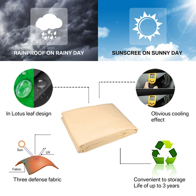 5X3M/4X3M Vízálló Nagy Napfény Napfényvédelem Kültéri Lombkorona Kerti Terasz Medence Árnyék Vitorla Napellenző Kemping Háló - Image 3