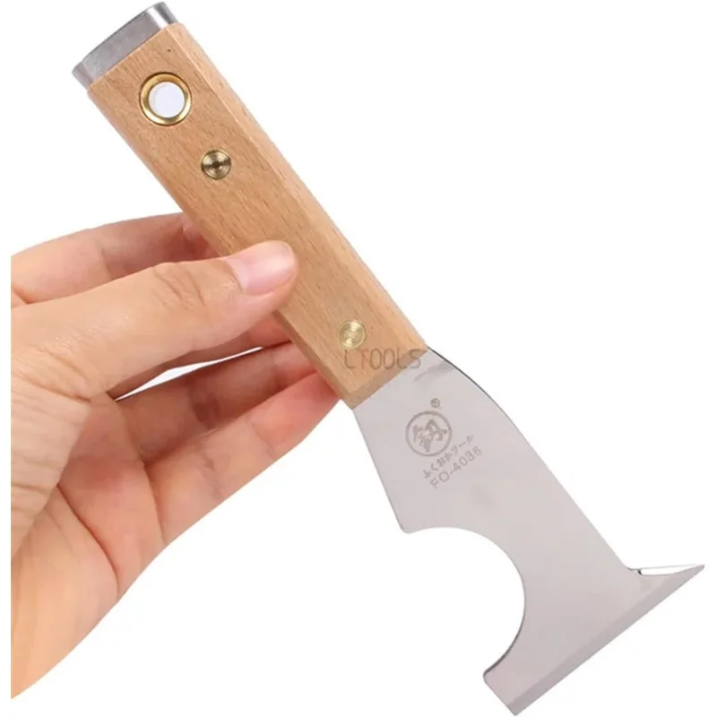 Stainless steel putty knife solid wood cleaning spatula putty knife decoration wall scraper paint tools