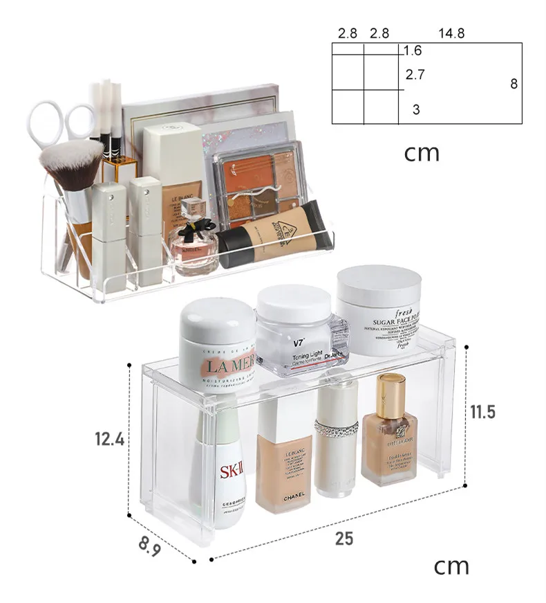 Mirror Cabinet Cosmetics Storage Shelf Holder Bathroom Partition