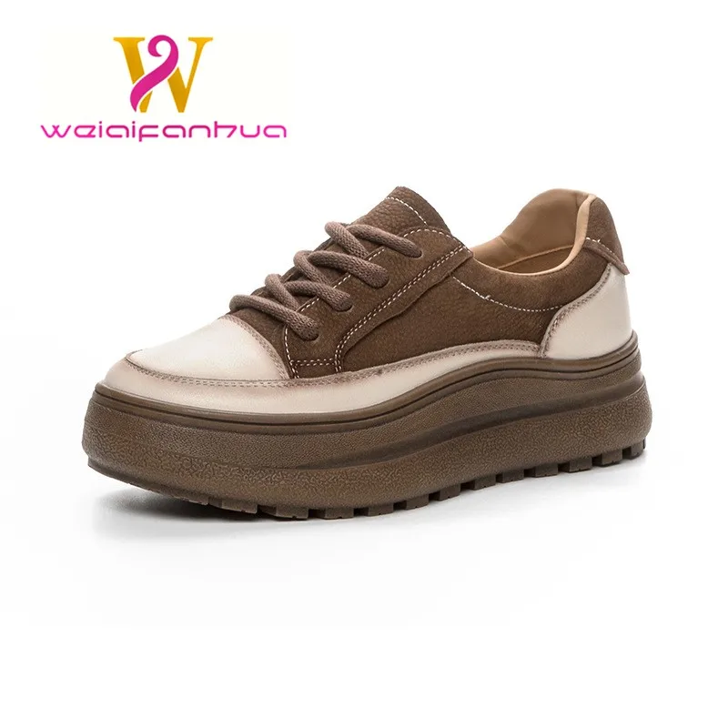 Loafers Women's 2024 Spring and Autumn New Cowhide Women's Casualflat Leather Sports Small White Shoes Thick-soled Women's Shoes