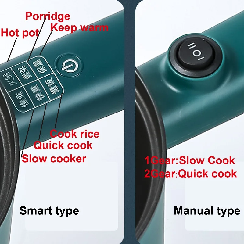 1.8L Multifunctional Electric Cooking Pot Mini Electric Hot Pot Smart Non-stick Rice Cooker Dormitory Cook Noodle Pot 110V/220V 5