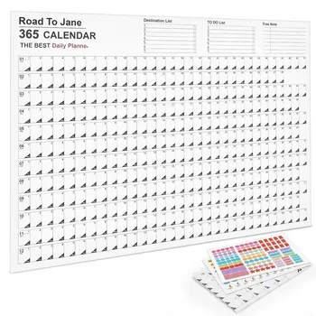 Calendario da muro 2024 Nuovo programma giornaliero annuale Pianificatore Foglio di carta Piano da 365 giorni Pianificazione annuale da appendere Agenda settimanale Pad Mese 12