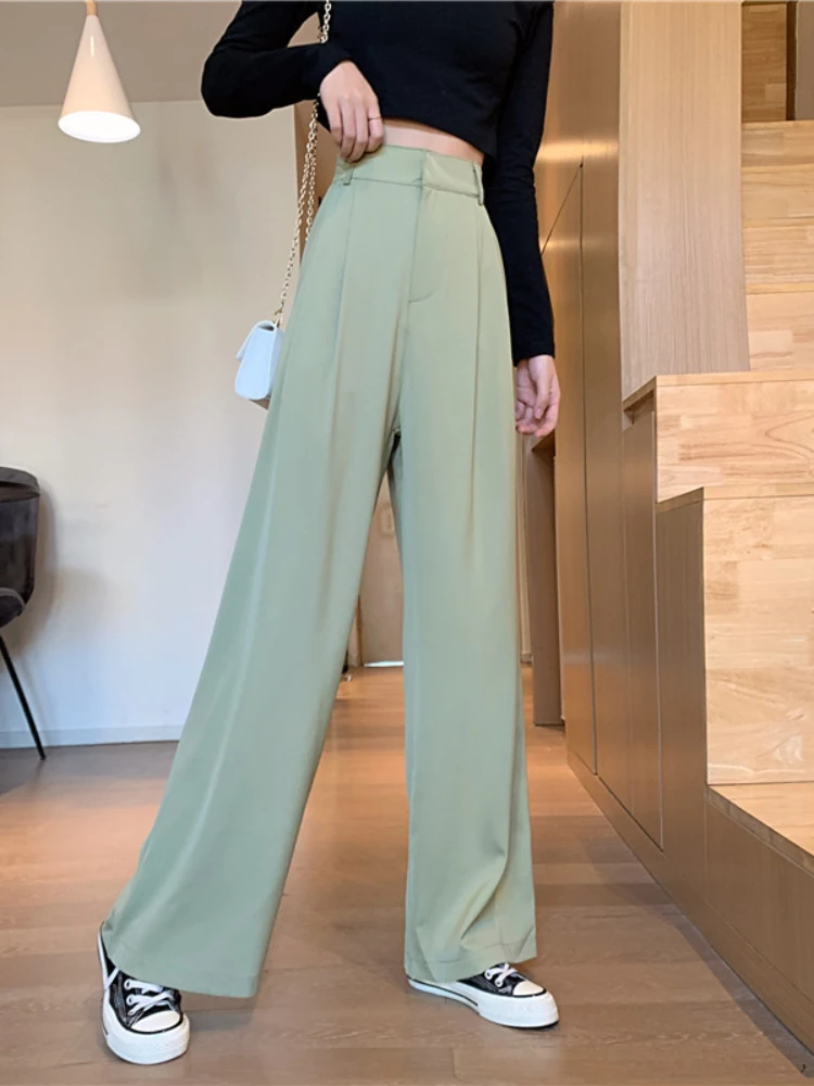 New Summer Women's Pants Fashion Trend Loose Elegant Straight Pants Drape  Street Layered Bottoms Wide Leg Pants Pants For Women - Pants & Capris -  AliExpress